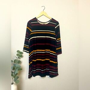 Bobbie Brooks Striped Quarter Sleeve Dress